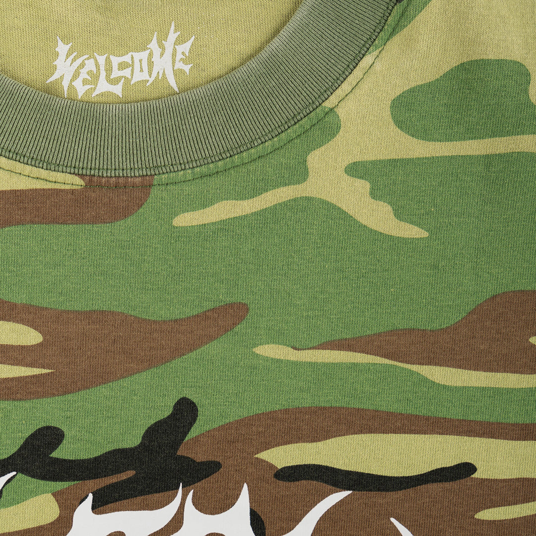 WELCOME SKATEBOARDS（ウェルカム スケートボード）| BARB CAMO BOXY GARMENT-DYED TEE / CAMO | スノーボード・スケートボードのTACTICS JAPAN