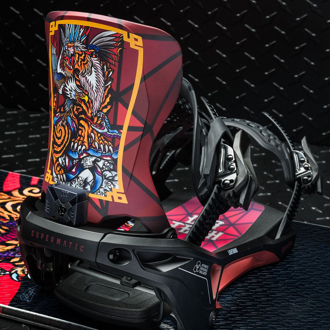BENT METAL（ベントメタル）| LIGHTNING SUPERMATIC SNOWBOARD BINDINGS 2027 / BLACK/RED | スノーボード・スケートボードのTACTICS JAPAN
