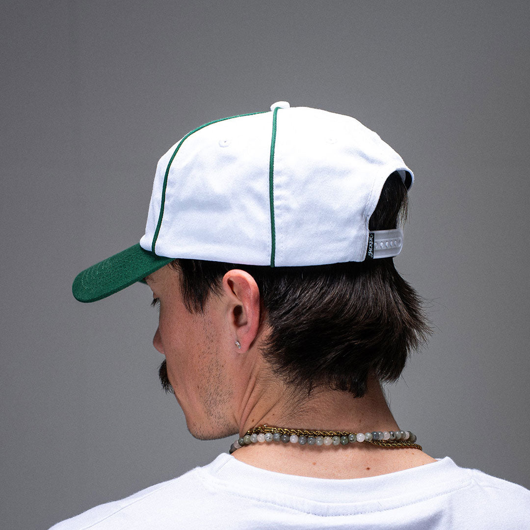JACKER（ジャッカー）| CLOVER SNAPBACK 5 PANEL / WHITE/GREEN | スノーボード・スケートボードのTACTICS JAPAN