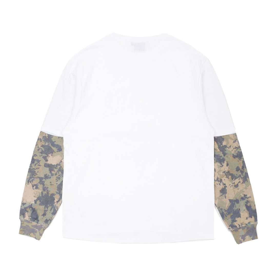 COLLAGE WAFFLE CAMO LOUNGSLEVE / WHITE