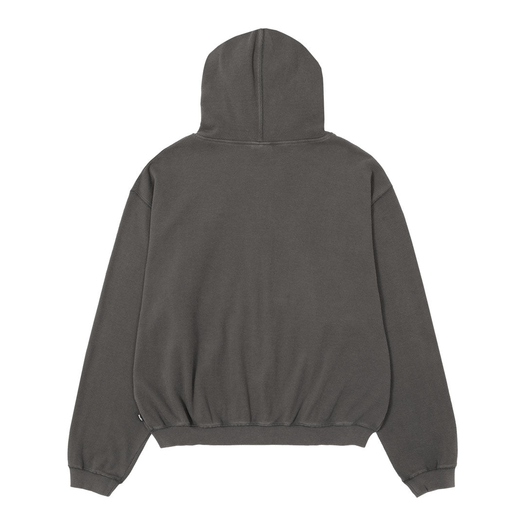 HUF（ハフ）| CROP THERMAL FULL ZIP HOODIE / CHARCOAL | スノーボード・スケートボードのTACTICS JAPAN