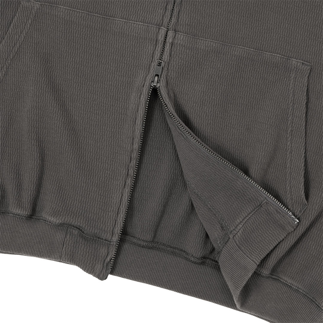 HUF（ハフ）| CROP THERMAL FULL ZIP HOODIE / CHARCOAL | スノーボード・スケートボードのTACTICS JAPAN
