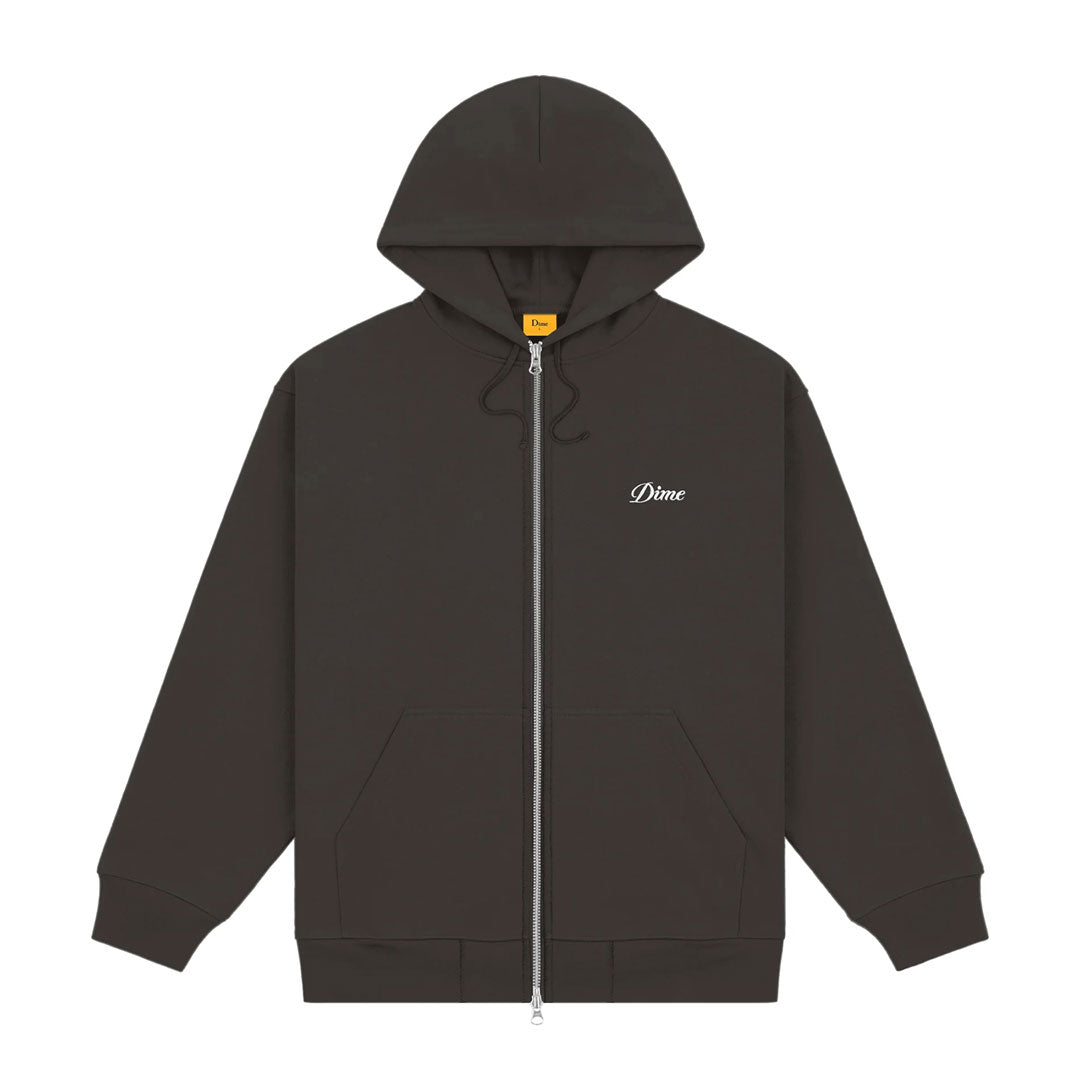 CURSIVE ZIP HOODIE / VINTAGE BLACK