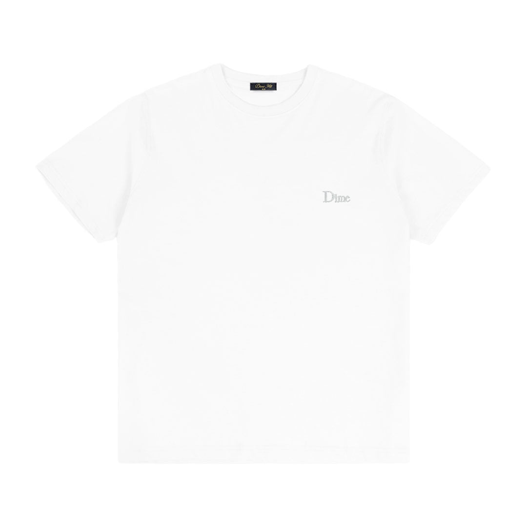 DIME MTL（ダイム モントリオール）| CLASSIC SMALL LOGO T-SHIRT / WHITE | スノーボード・スケートボードのTACTICS JAPAN