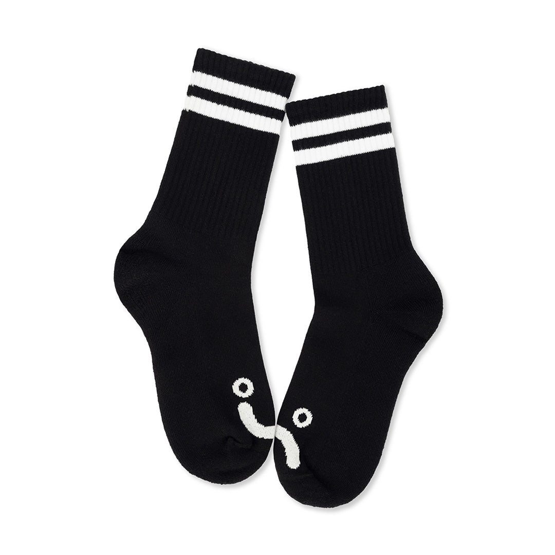 POLAR SKATE CO. （ポーラー スケート カンパニー）| HAPPY SAD RIB SOCKS / BLACK | スノーボード・スケートボードのTACTICS JAPAN