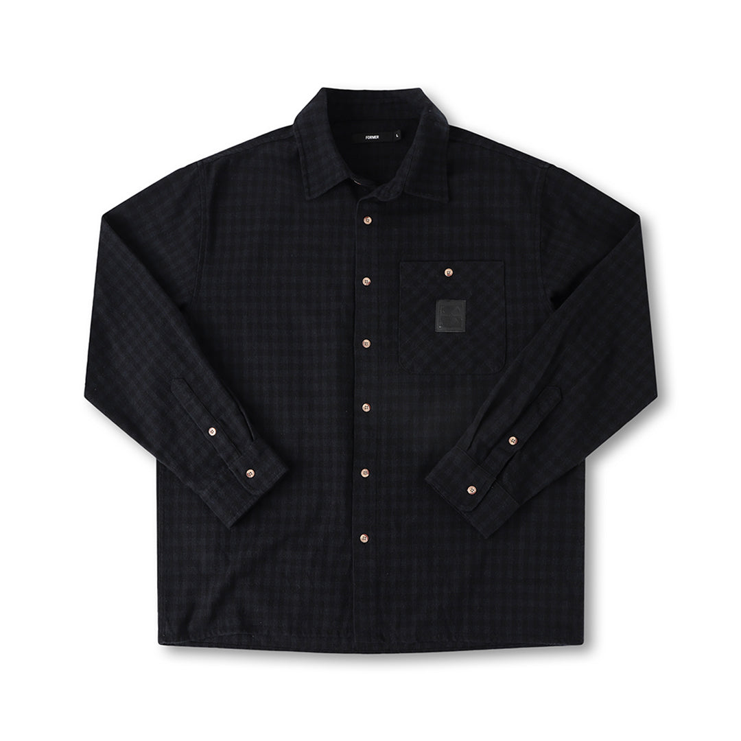 FORMER（フォーマー）| CRUX FLANNEL LS SHIRT / BLACK | スノーボード・スケートボードのTACTICS JAPAN