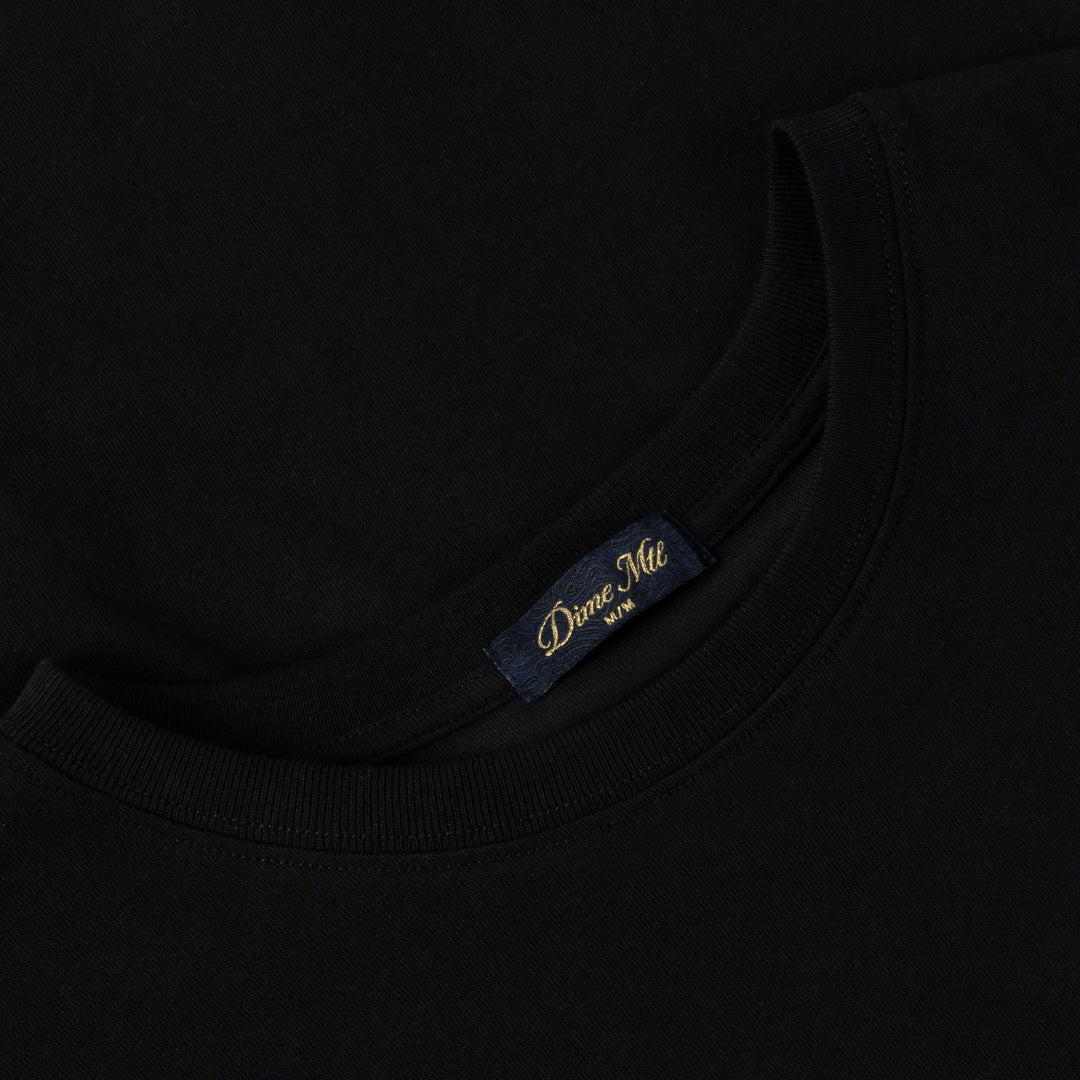 DIME MTL（ダイム モントリオール）| CURSIVE PAPER CUT T-SHIRT / BLACK | スノーボード・スケートボードのTACTICS JAPAN