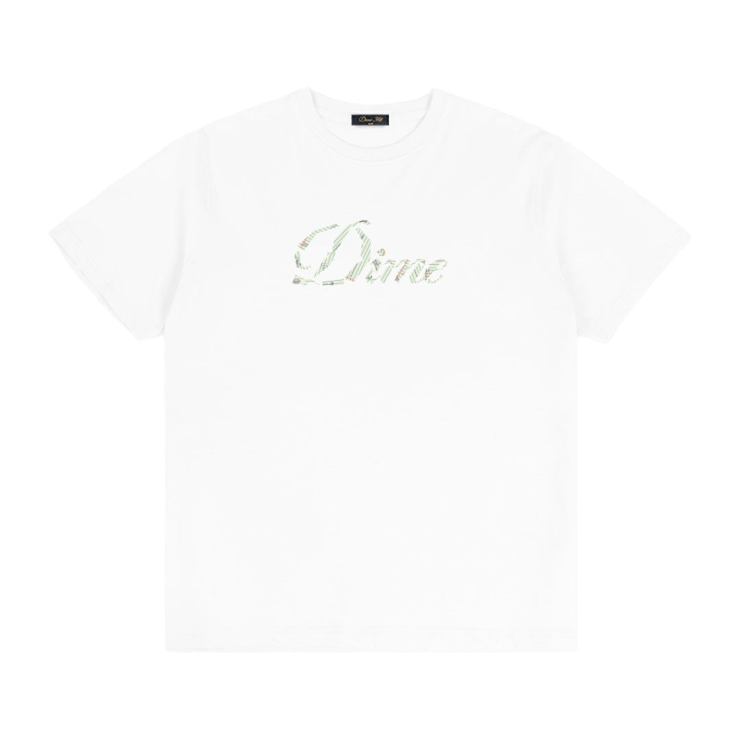 DIME MTL（ダイム モントリオール）| CURSIVE PAPER CUT T-SHIRT / WHITE | スノーボード・スケートボードのTACTICS JAPAN