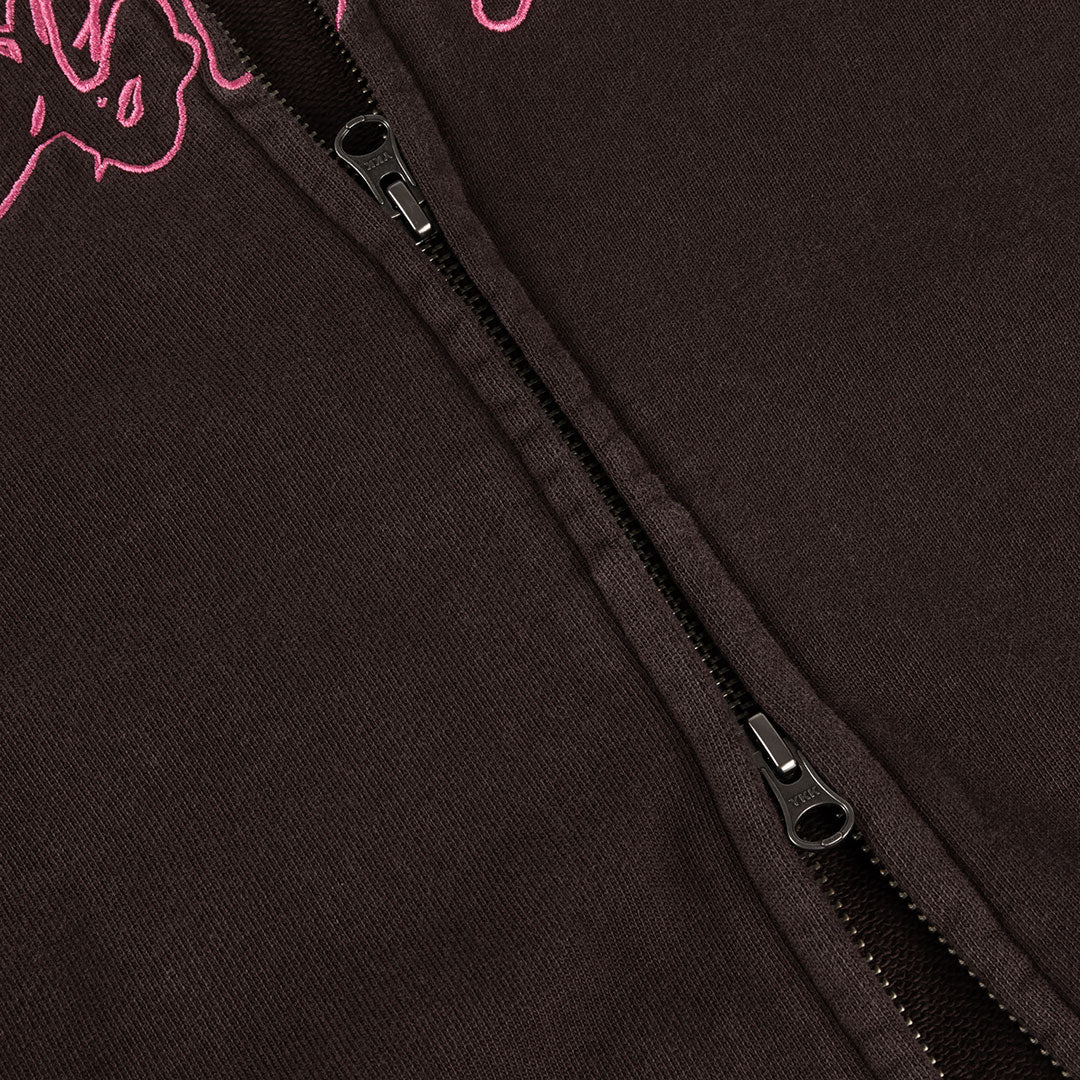 DIME（ダイム）| DISTRESSED TERRY ZIP HOODIE / ACID BROWN | スノーボード・スケートボードのTACTICS JAPAN