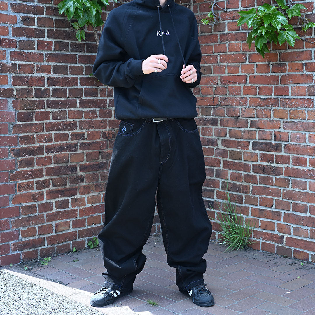 BIG BOY PANTS / BLACK/BLUE STITCHING