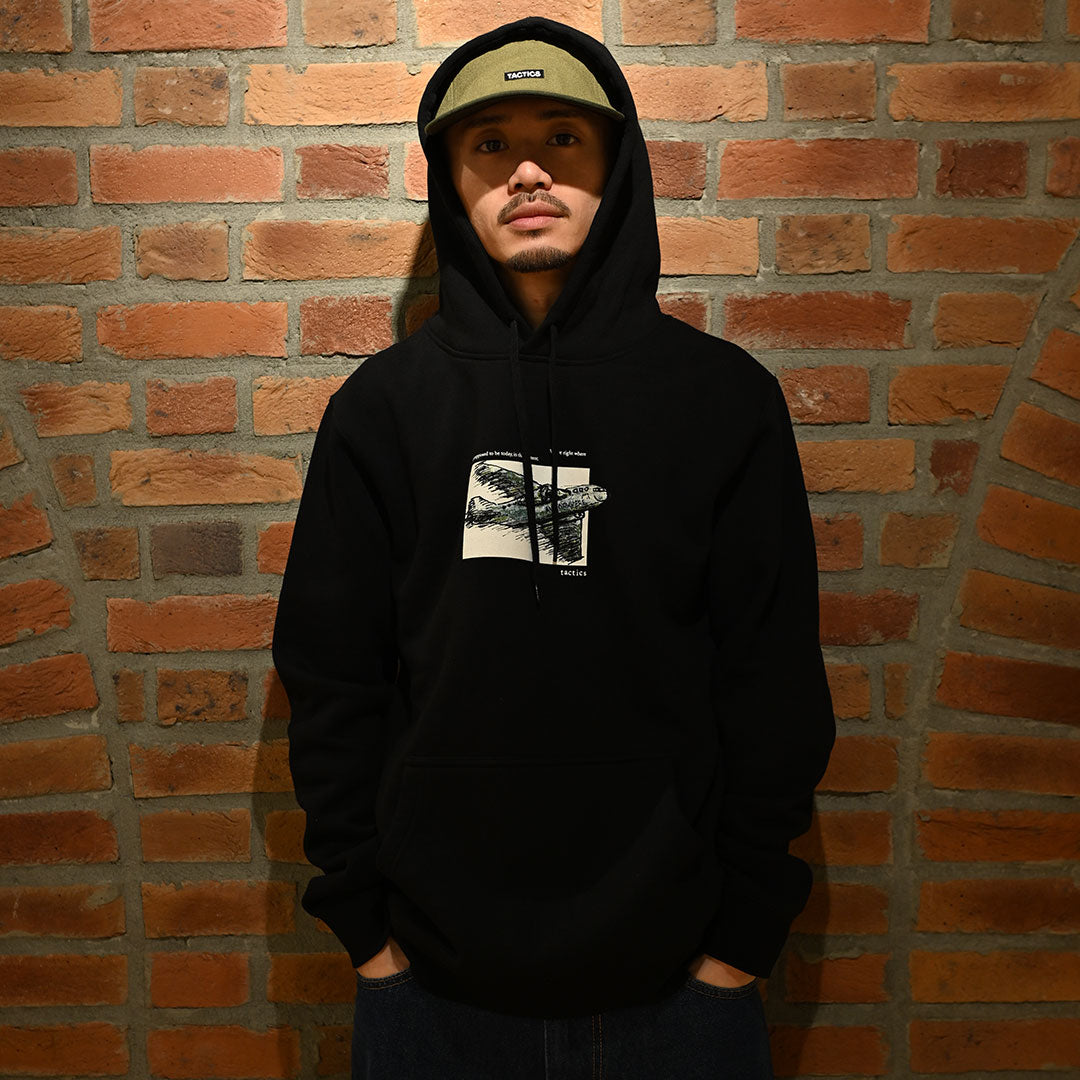 TACTICS（タクティクス）| AIR NO WHERE HOODIE / BLACK | スノーボード・スケートボードのTACTICS JAPAN