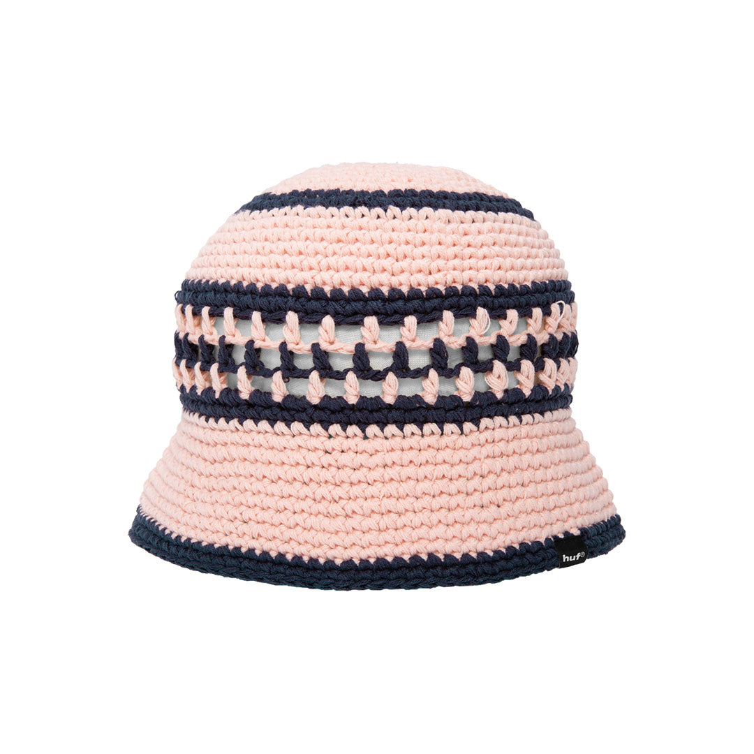 DUAL MESH CROCHET HAT / PEACH