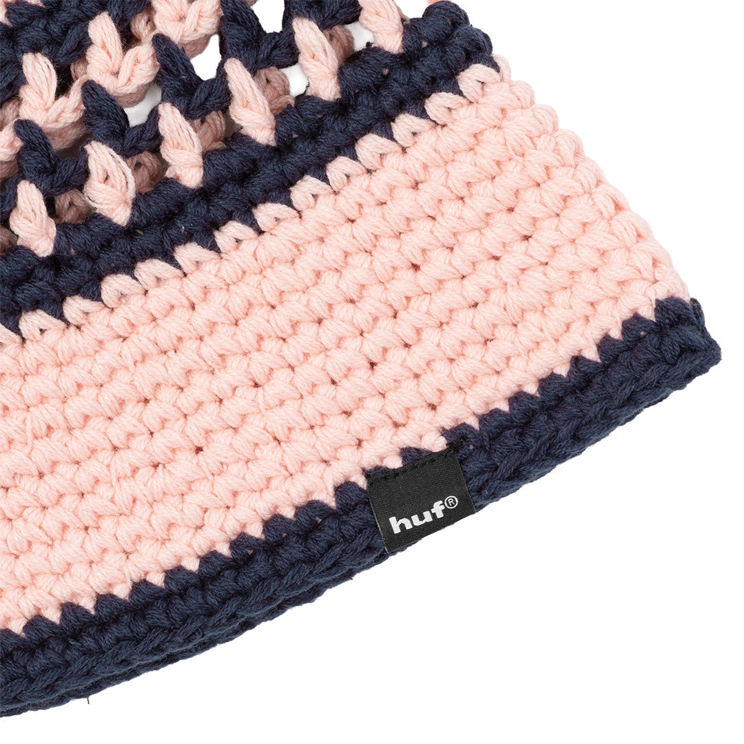 DUAL MESH CROCHET HAT / PEACH