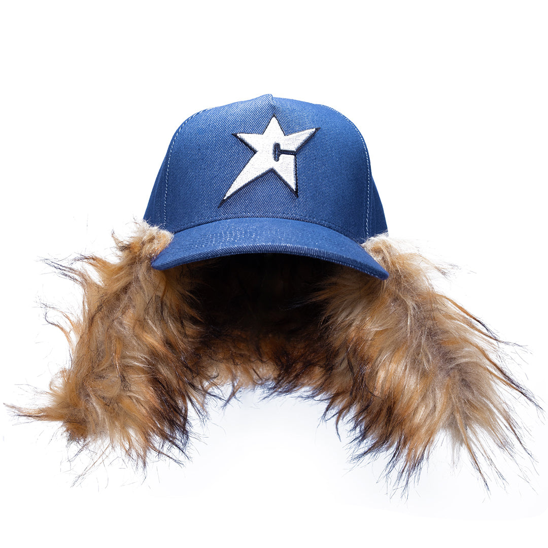 C-STAR FUR HAT / DARK DENIM