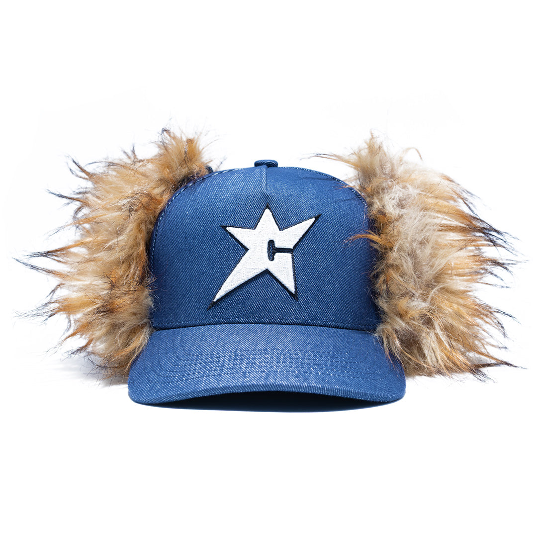 C-STAR FUR HAT / DARK DENIM