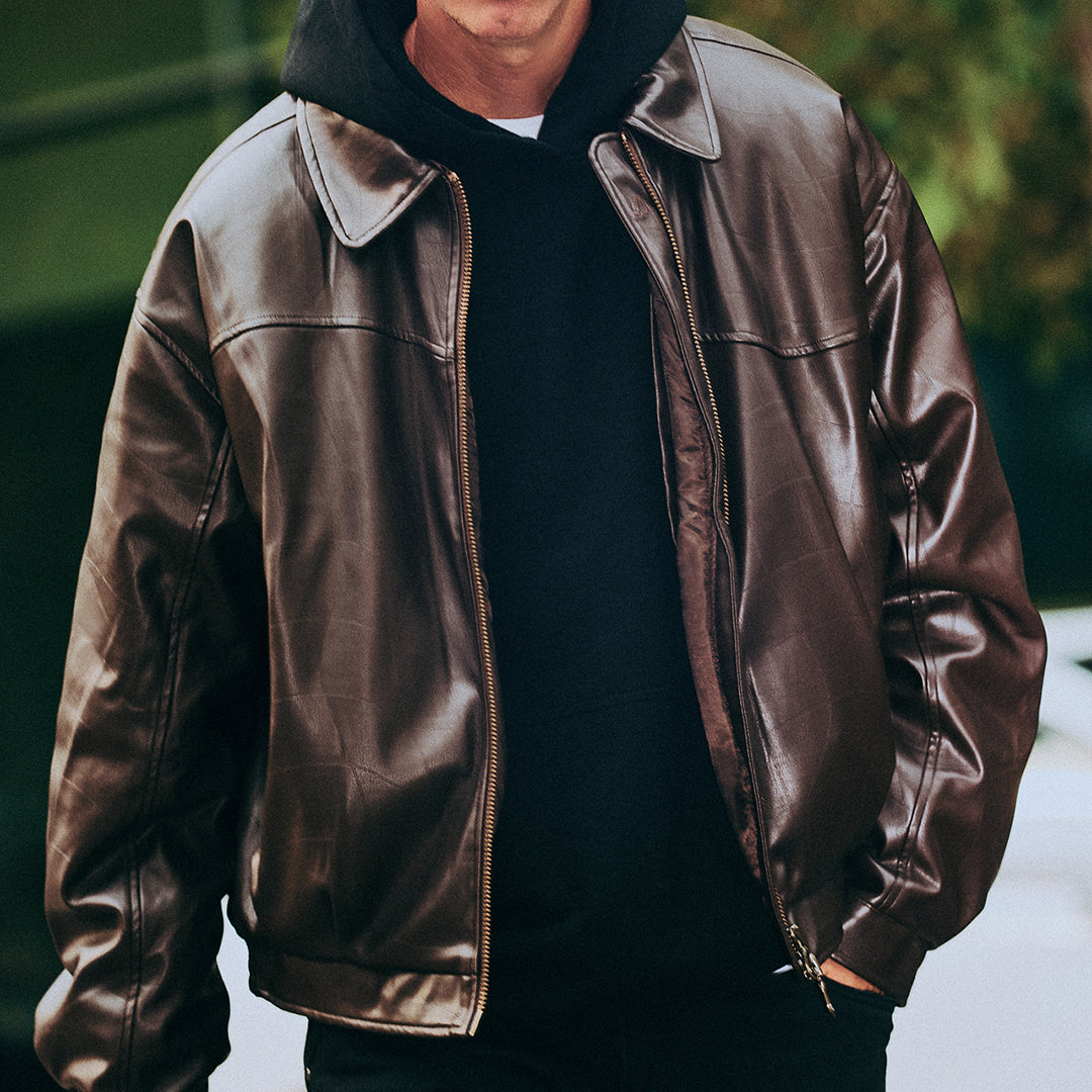 DEBOSSED WAVY JACKET / BROWN