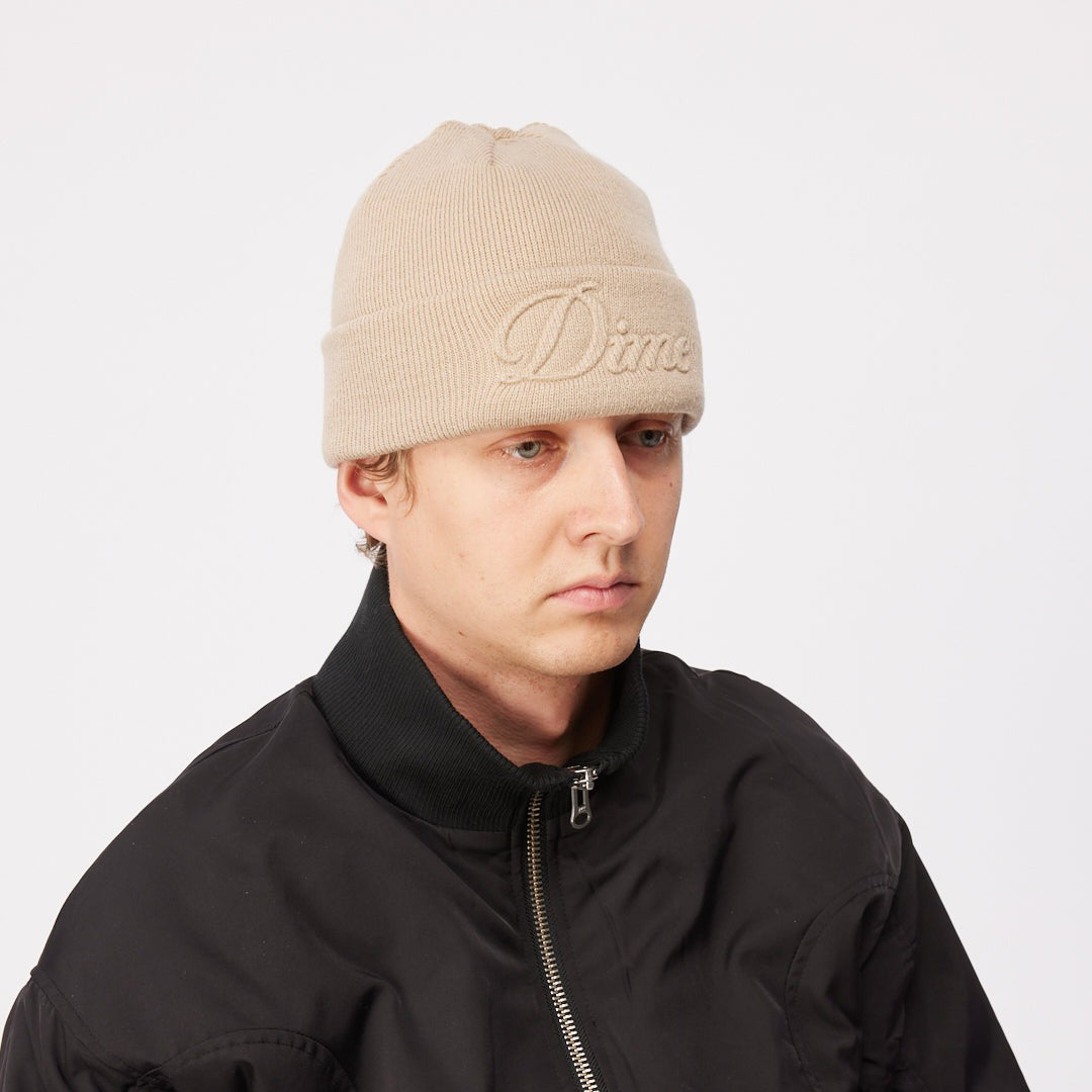 DIME MTL（ダイム モントリオール）| CURSIVE FOLD BEANIE / TAN | スノーボード・スケートボードのTACTICS JAPAN