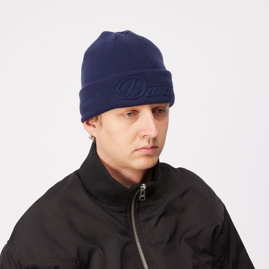 DIME MTL（ダイム モントリオール）| CURSIVE FOLD BEANIE / NAVY | スノーボード・スケートボードのTACTICS JAPAN