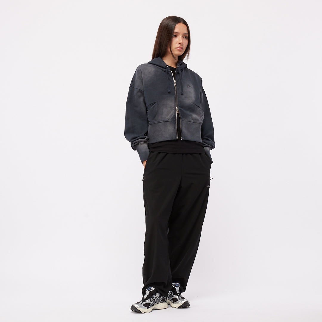 DIME MTL（ダイム モントリオール）| CROPPED ZIP HOODIE / BLACK WASHED | スノーボード・スケートボードのTACTICS JAPAN
