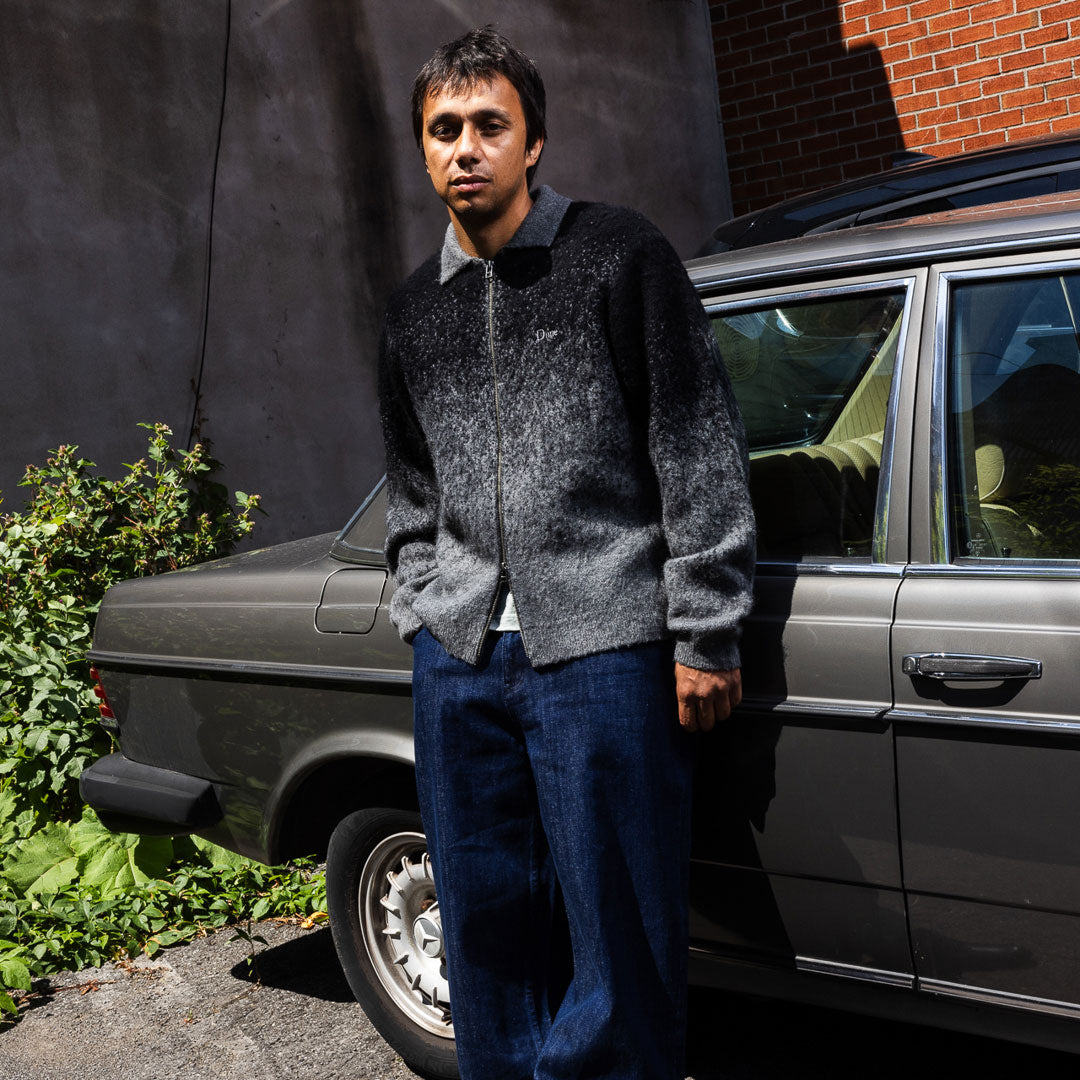 DIME（ダイム）| MOHAIR DOUBLE ZIP KNIT / BLACK/CHARCOAL