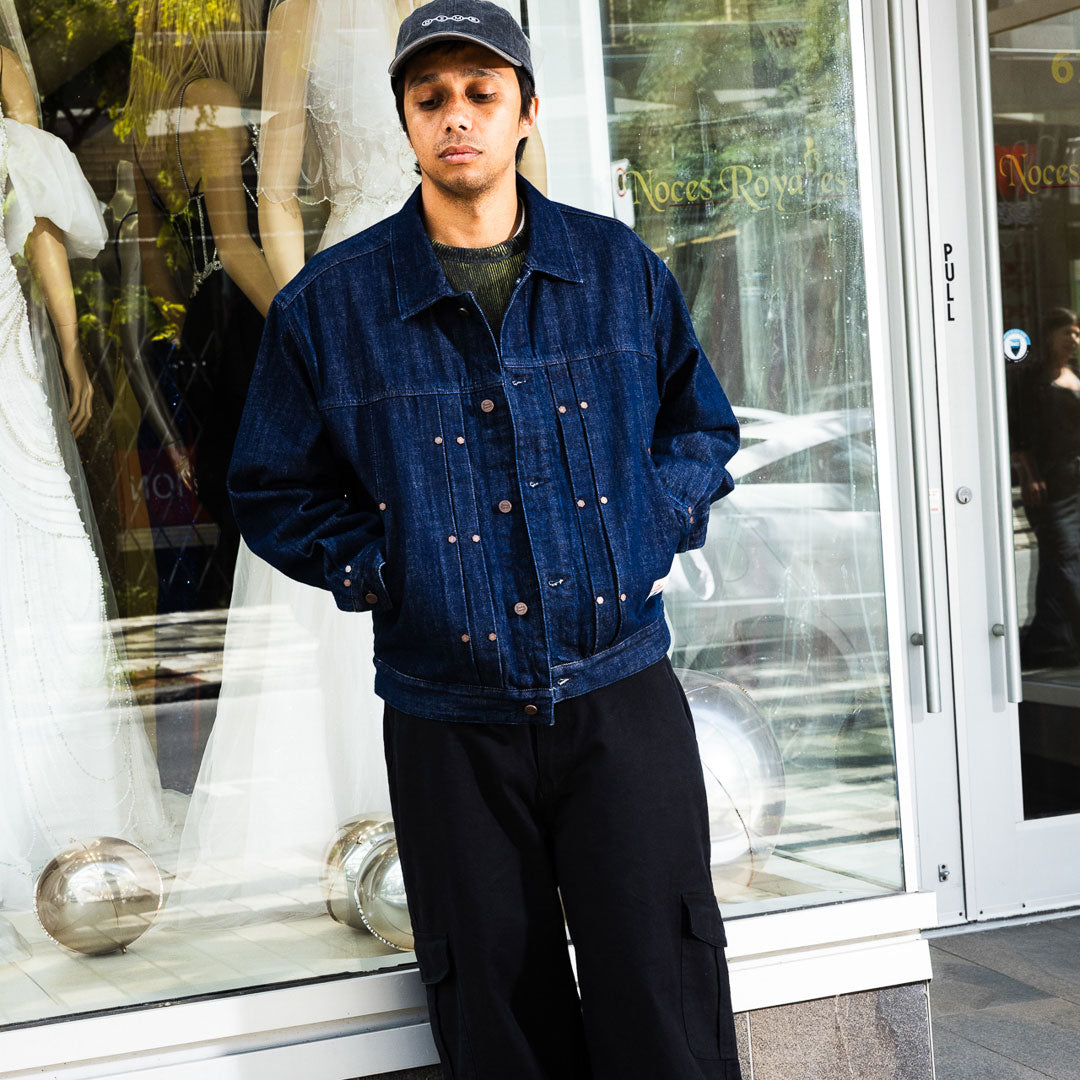 DIME（ダイム）| PLEATED DENIM JACKET / INDIGO | スノーボード・スケートボードのTACTICS JAPAN