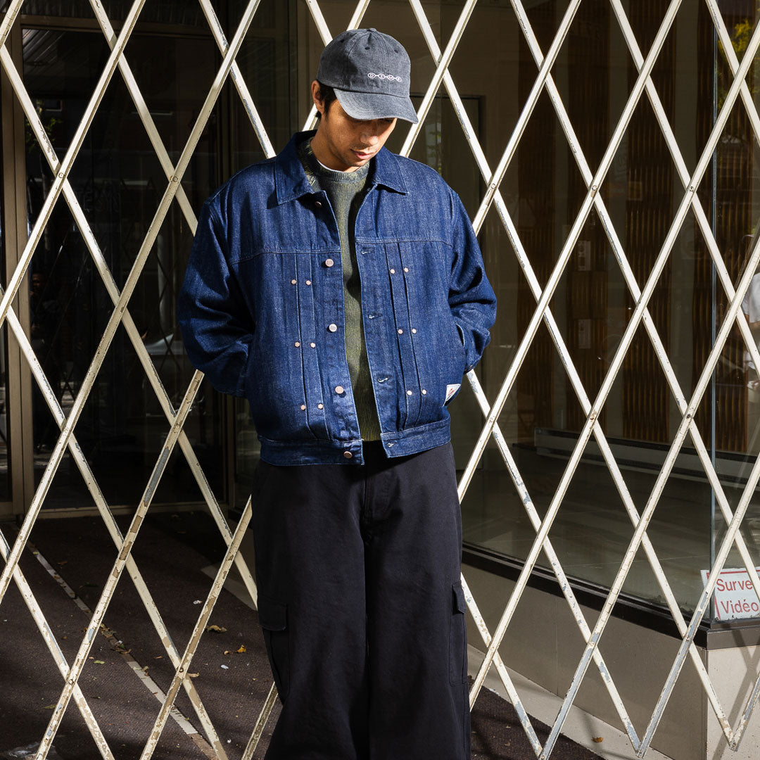 DIME（ダイム）| PLEATED DENIM JACKET / INDIGO | スノーボード・スケートボードのTACTICS JAPAN