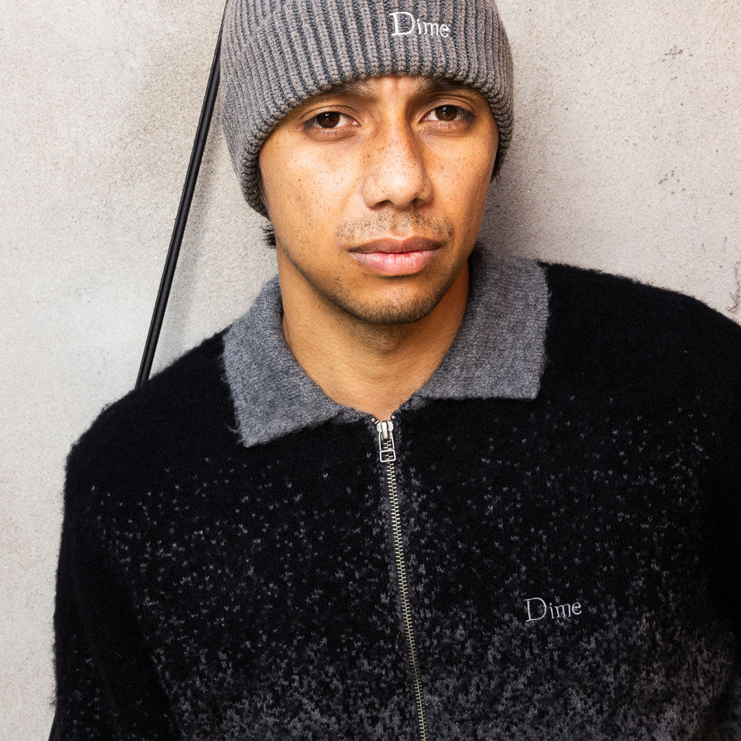 DIME（ダイム）| MOHAIR DOUBLE ZIP KNIT / BLACK/CHARCOAL | スノーボード・スケートボードのTACTICS JAPAN