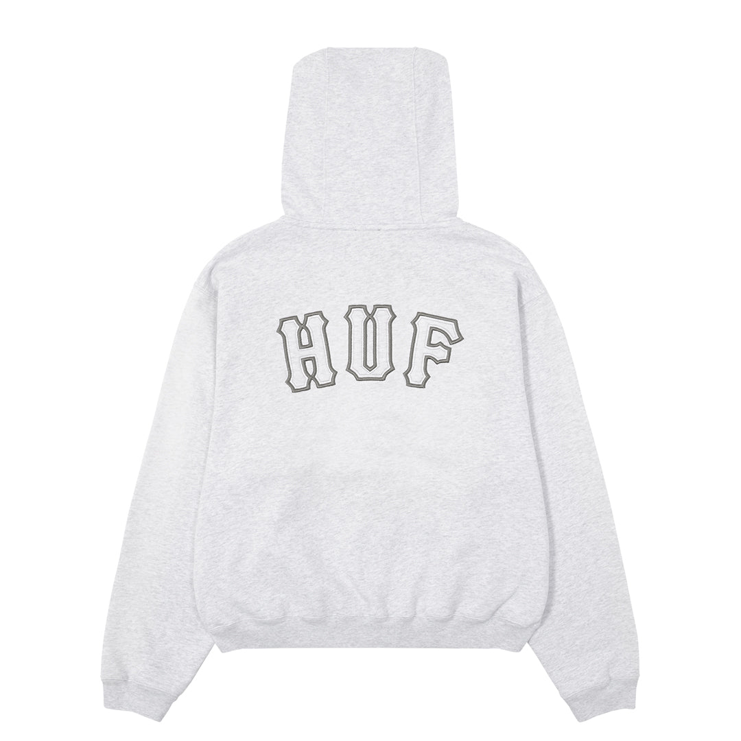 HUF WORLDWIDE（ハフ ワールドワイド）| ARCH WIDE FULL ZIP HOODIE / GRAY | スノーボード・スケートボードのTACTICS JAPAN