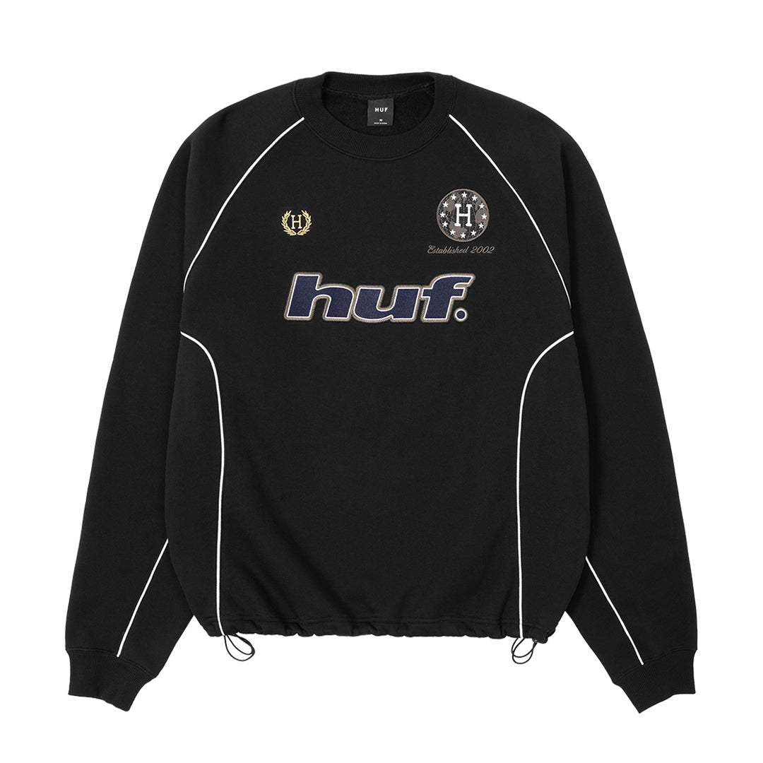 HUF WORLDWIDE（ハフ ワールドワイド）| LUX DRAWCORD CREW / BLACK | スノーボード・スケートボードのTACTICS JAPAN