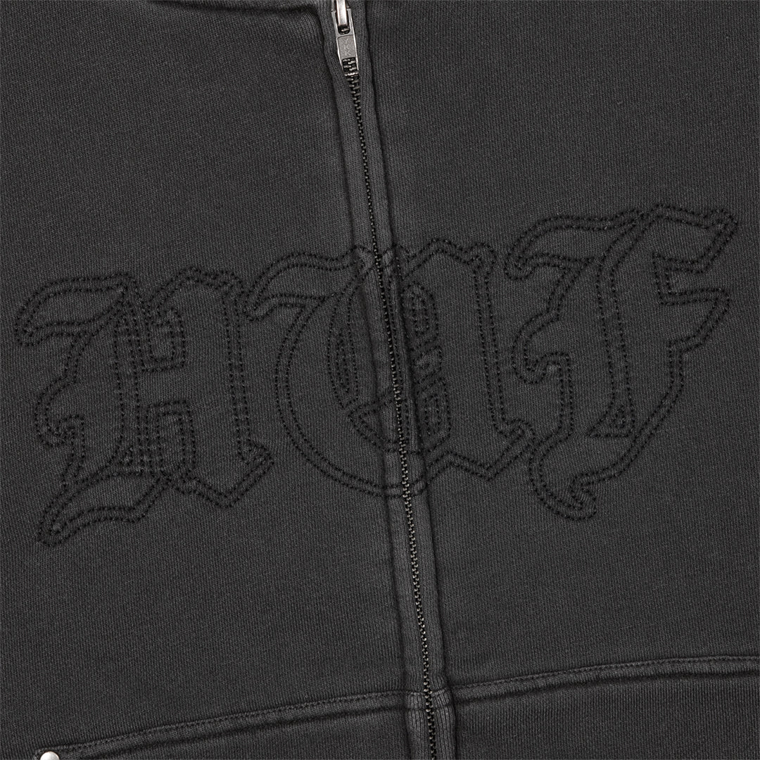 HUF WORLDWIDE（ハフ ワールドワイド）| STUDDED F/Z HOODIE / BLACK | スノーボード・スケートボードのTACTICS JAPAN