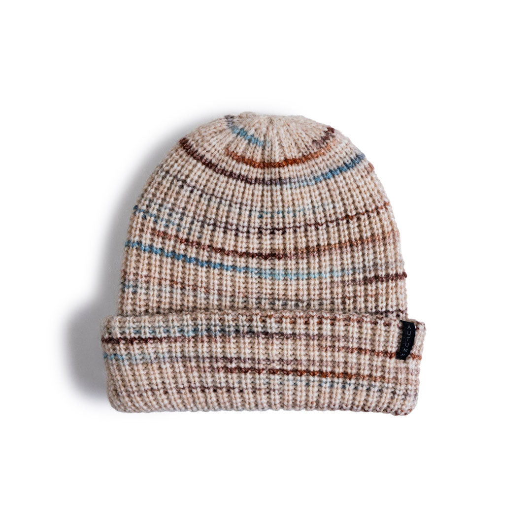 CHUNKY STRIPE BEANIE / SAND