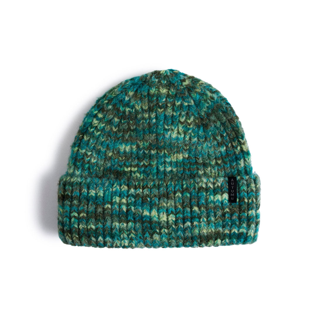 MARBLE KNIT BEANIE / TEAL