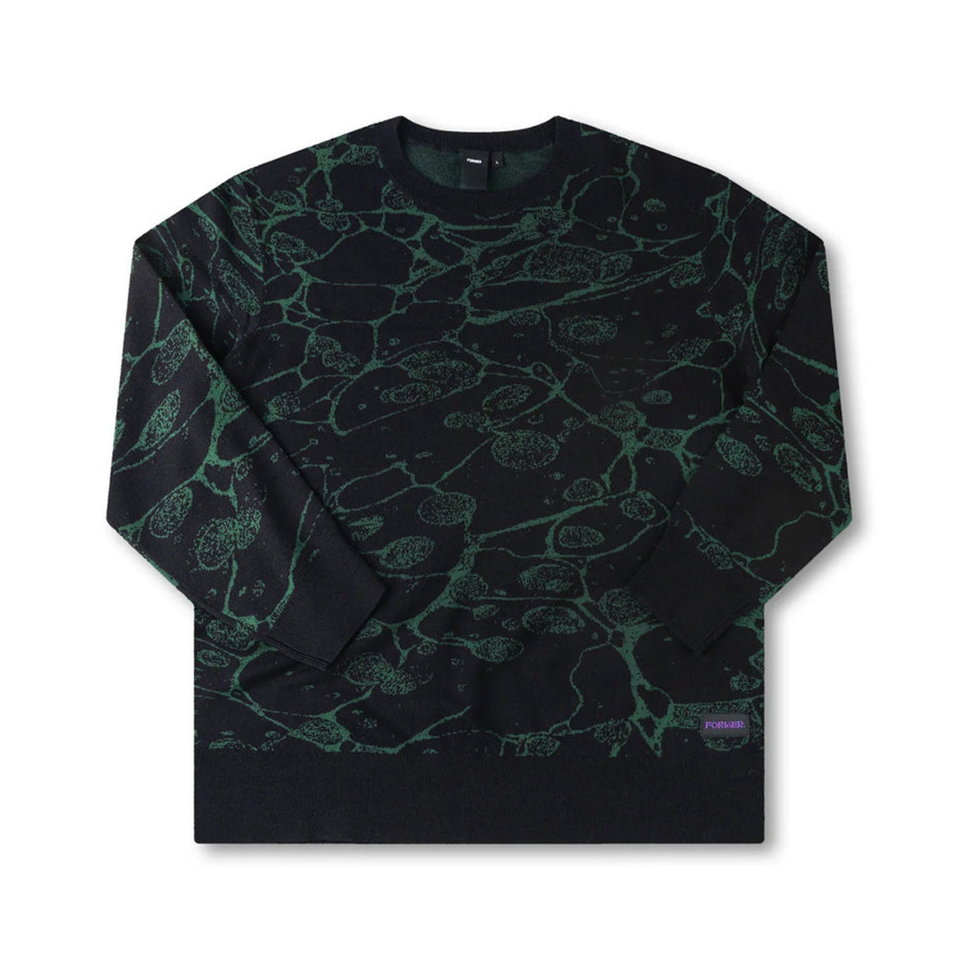 FORMER（フィーマー）| GLOBAL MIND CREW KNIT / BLACK | スノーボード・スケートボードのTACTICS JAPAN