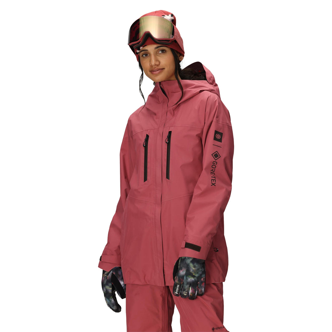 686 （シックス エイト シックス） | WOMEN'S GORE-TEX SKYLINE THERMAGRAPH JACKET / ROSEWOOD | スノーボード・スケートボードのTACTICS JAPAN
