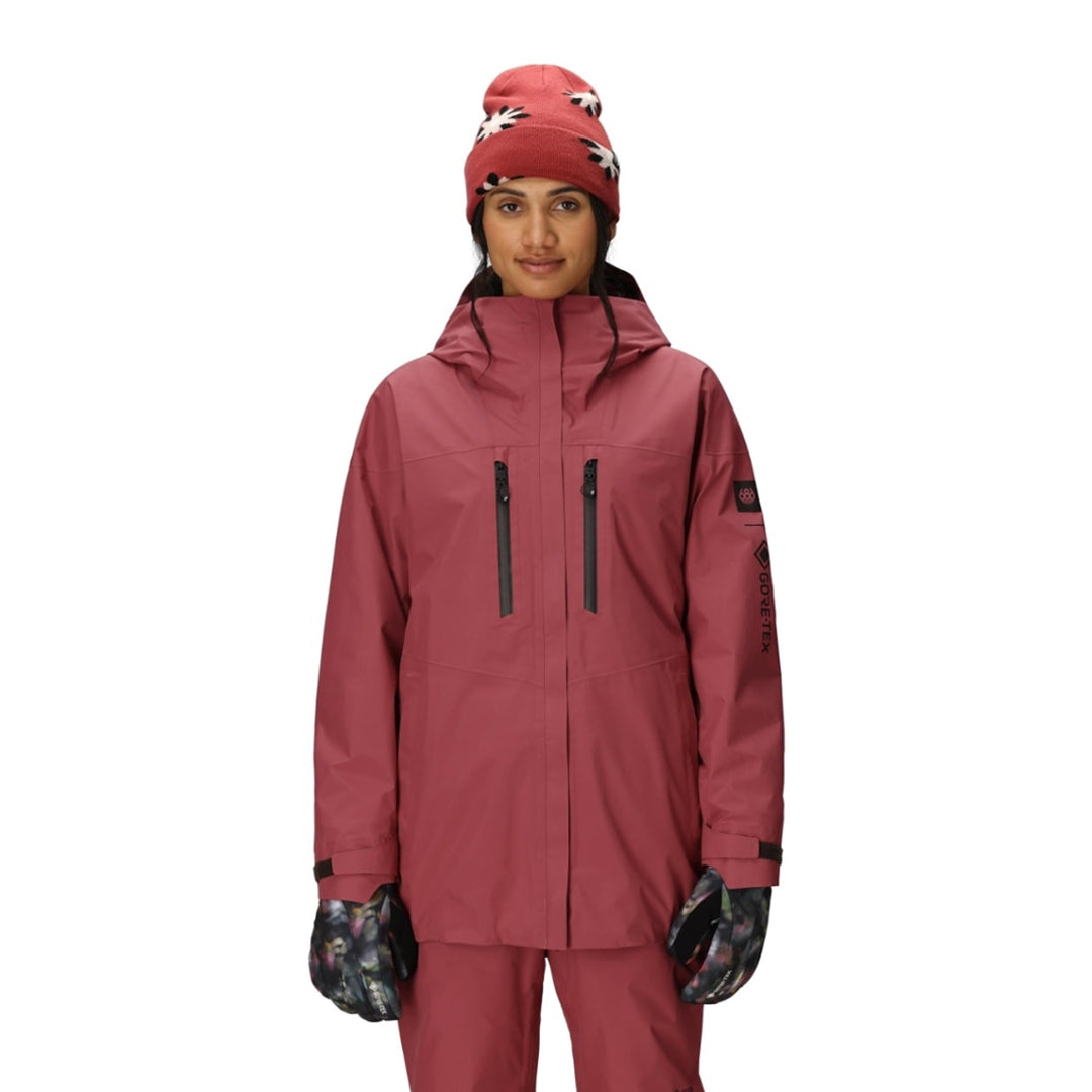 686 （シックス エイト シックス） | WOMEN'S GORE-TEX SKYLINE THERMAGRAPH JACKET / ROSEWOOD | スノーボード・スケートボードのTACTICS JAPAN