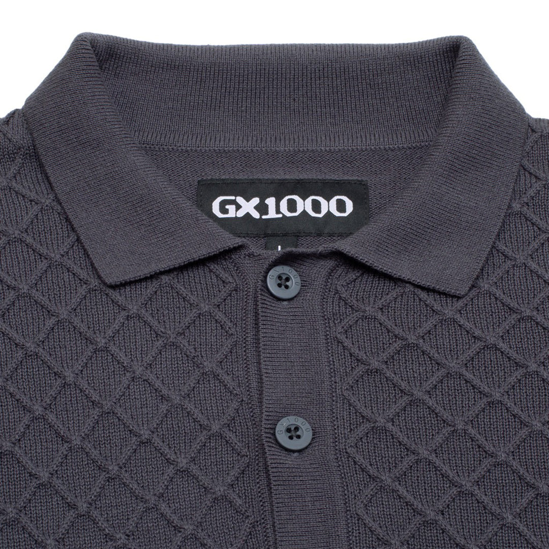 GX1000（ジーエックス ワンサウザンド）| POLO KNIT LONG SLEEVE / CHARCOAL | スノーボード・スケートボードのTACTICS JAPAN