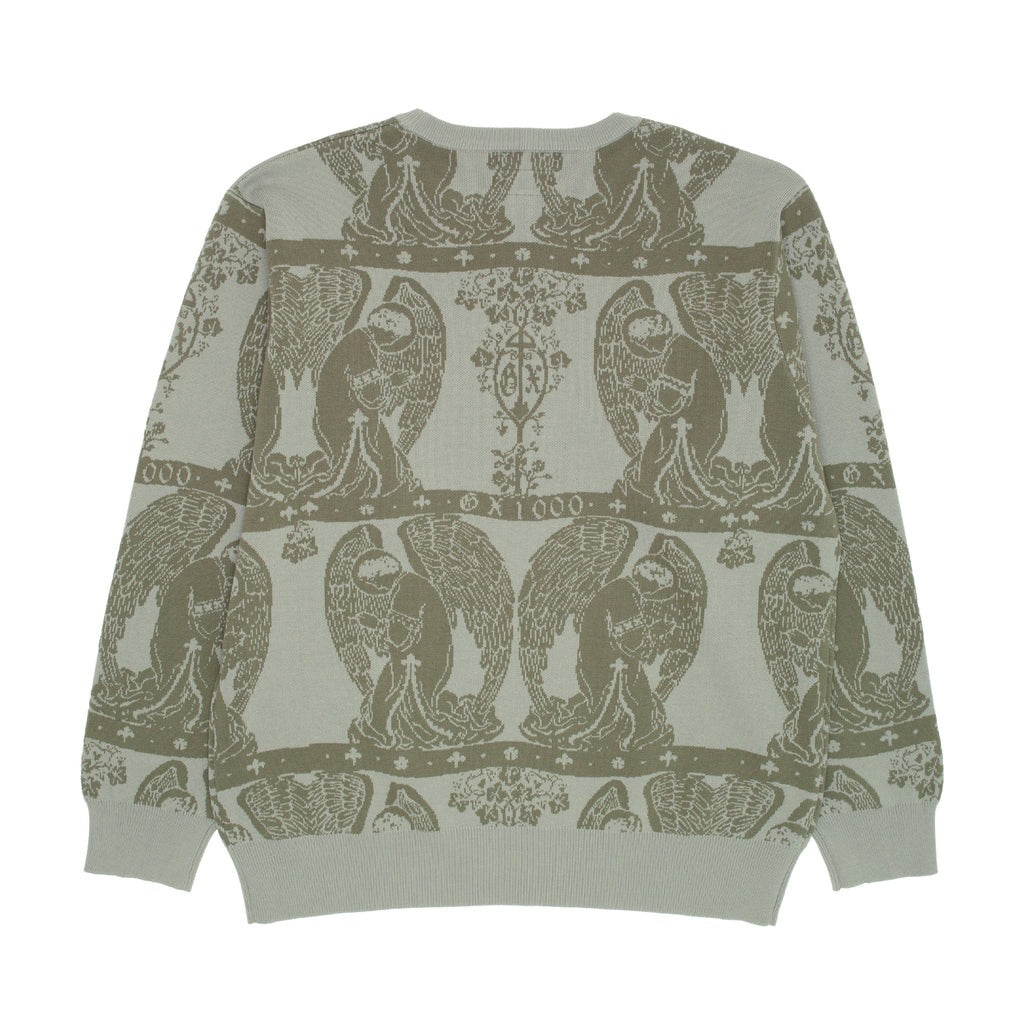 GX1000（ジーエックス ワンサウザンド）| JACQUARD KNIT ANGEL SWEATER / GRAY/GREEN | スノーボード・スケートボードのTACTICS JAPAN