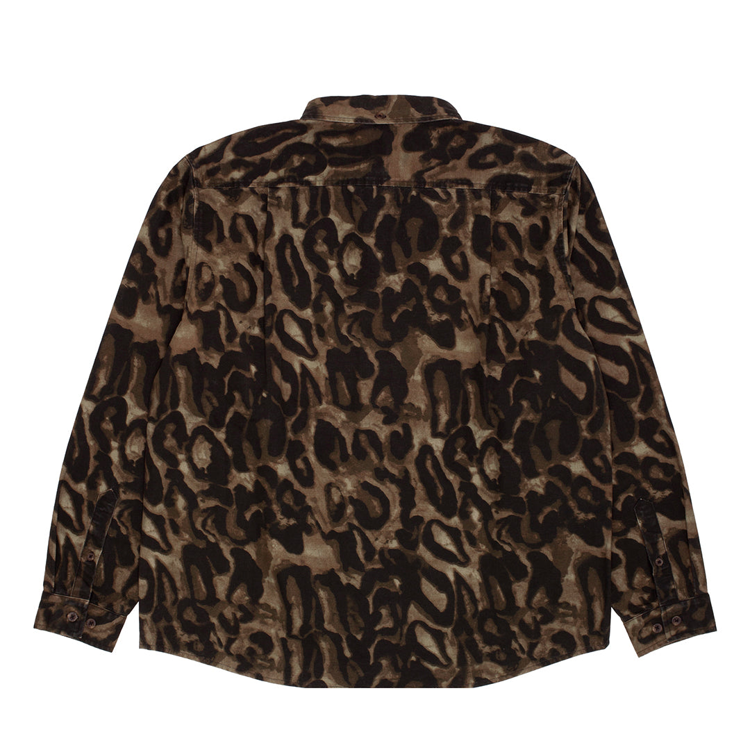 GX1000（ジーエックス ワンサウザンド）| LONG SLEEVE BUTTON DOWN / BROWN LEOPARD CAMO | スノーボード・スケートボードのTACTICS JAPAN