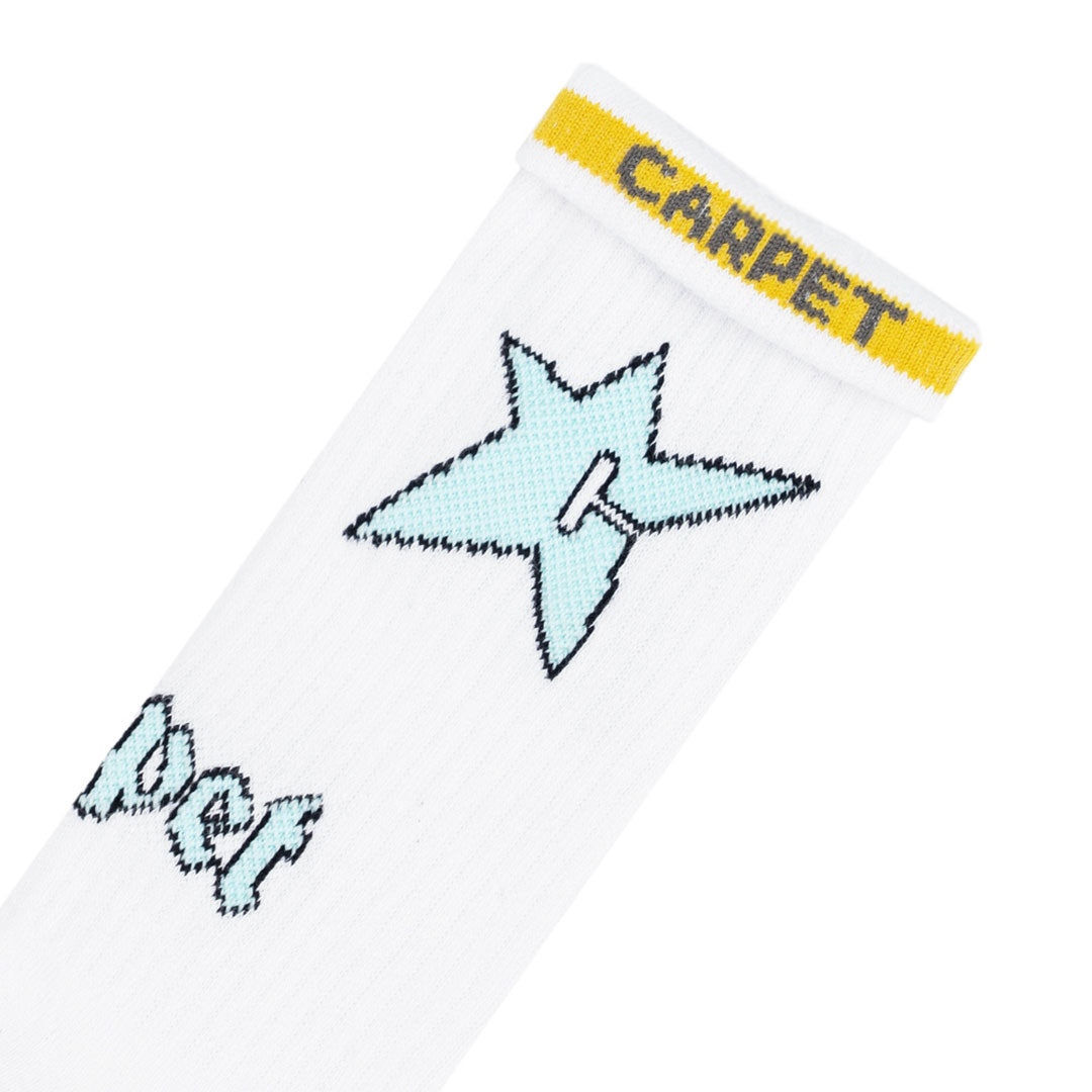 CARPET COMPANY（カーペット カンパニー）| GLOW IN THE DARK C-STAR SOCK / WHITE | スノーボード・スケートボードのTACTICS JAPAN