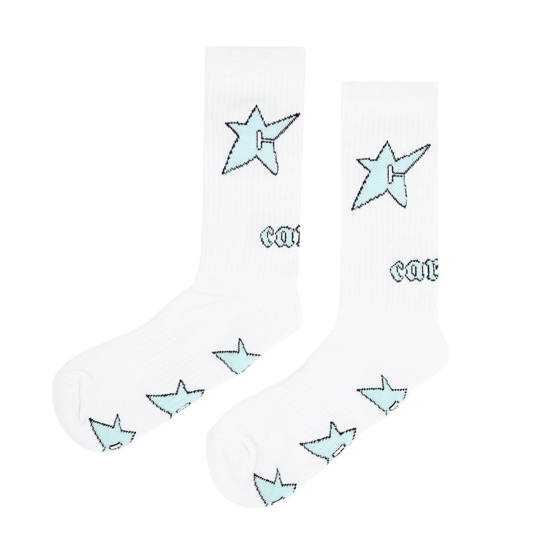 CARPET COMPANY（カーペット カンパニー）| GLOW IN THE DARK C-STAR SOCK / WHITE | スノーボード・スケートボードのTACTICS JAPAN