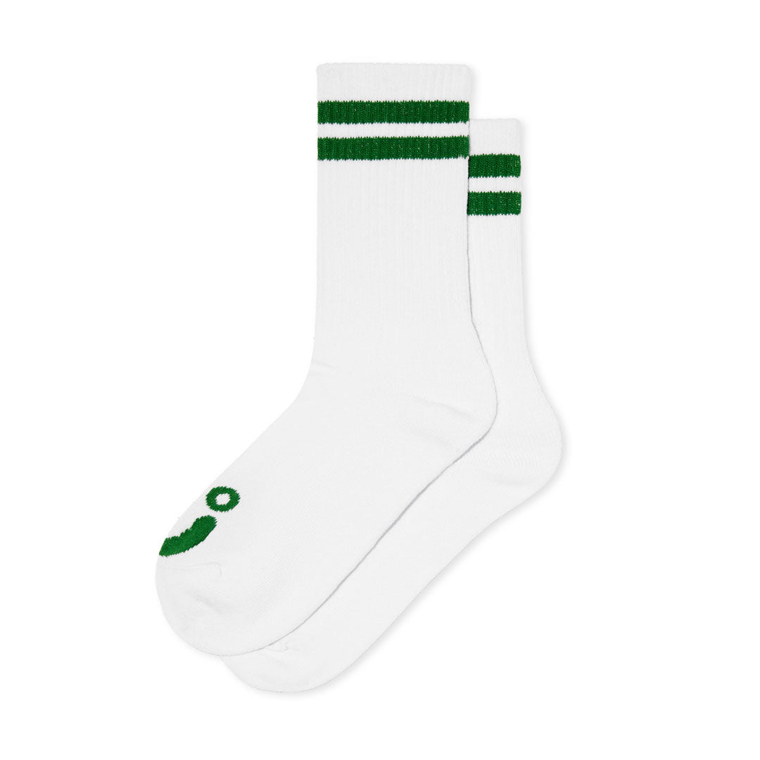 POLAR SKATE CO.（ポーラー スケート カンパニー）| RIB SOCKS HAPPY SAD / WHITE/GREEN | スノーボード・スケートボードのTACTICS JAPAN