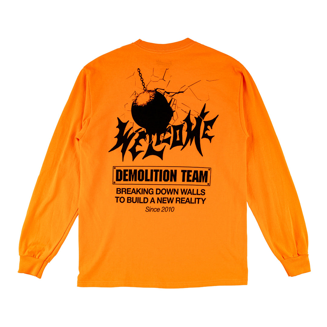 WELCOME SKATEBOARDS（ウェルカム スケートボード）| DEMOLITION L/S TEE / ORANGE | スノーボード・スケートボードのTACTICS JAPAN