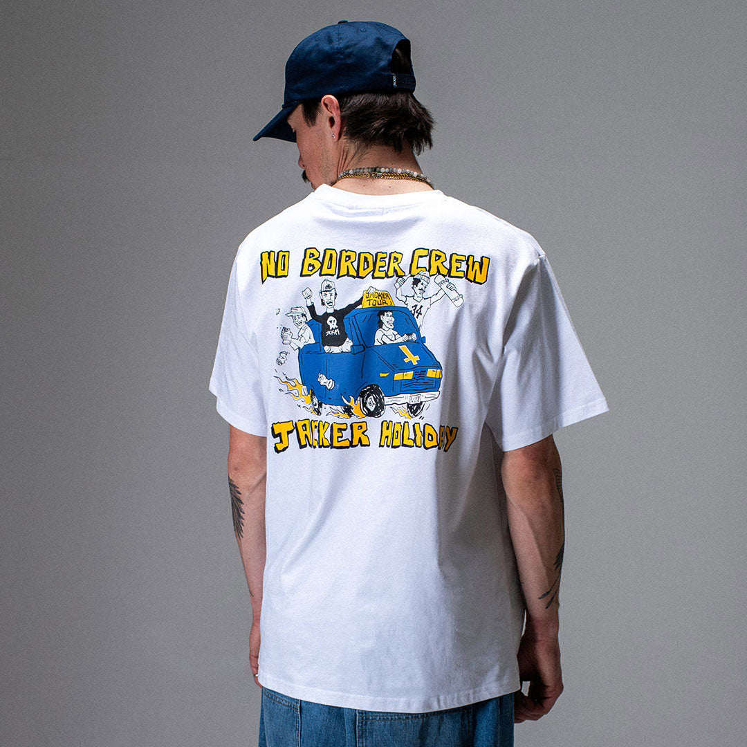 JACKER（ジャッカー）| HOLIDAY T-SHIRT / WHITE | スノーボード・スケートボードのTACTICS JAPAN