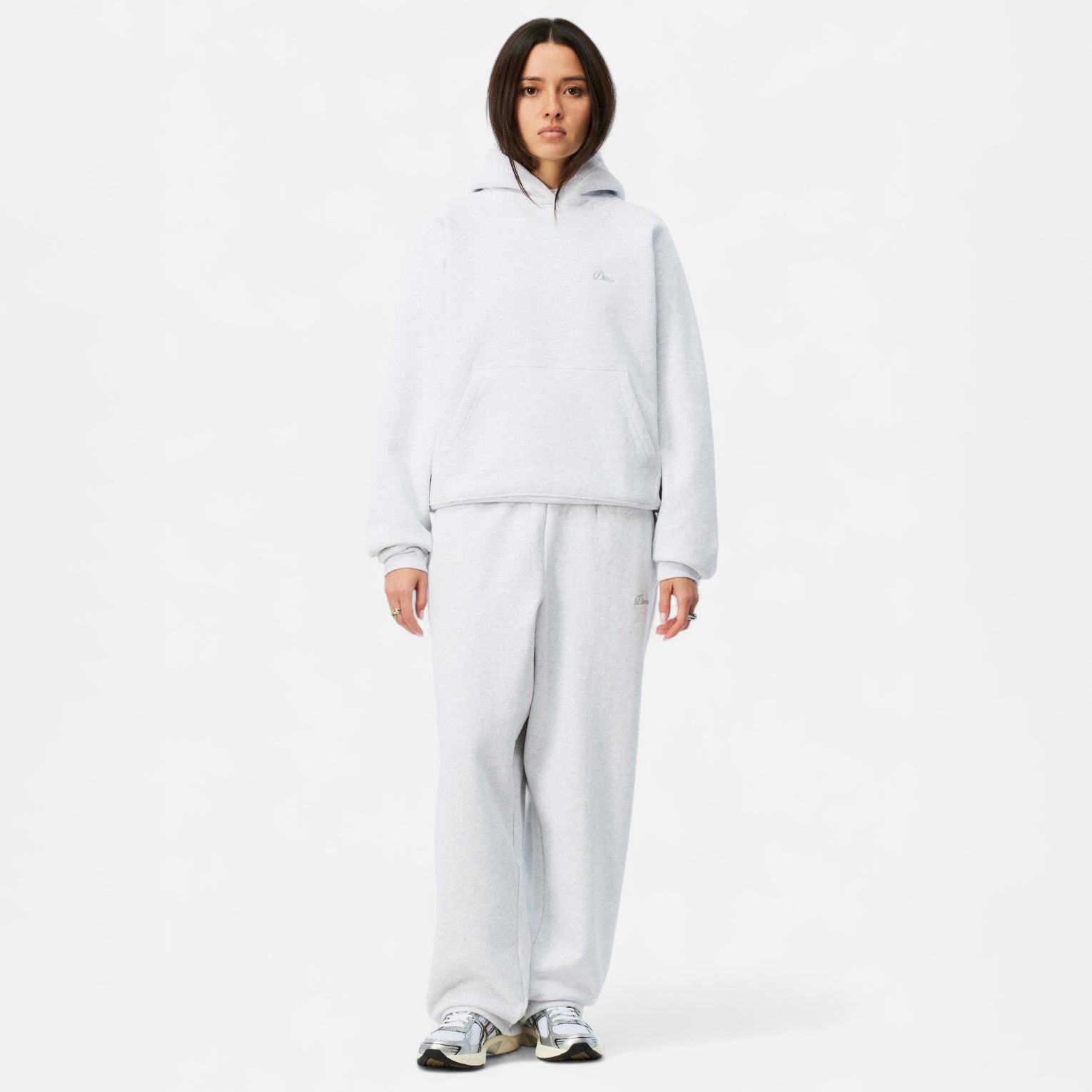 CURSIVE SMALL LOGO HOODIE / ASH