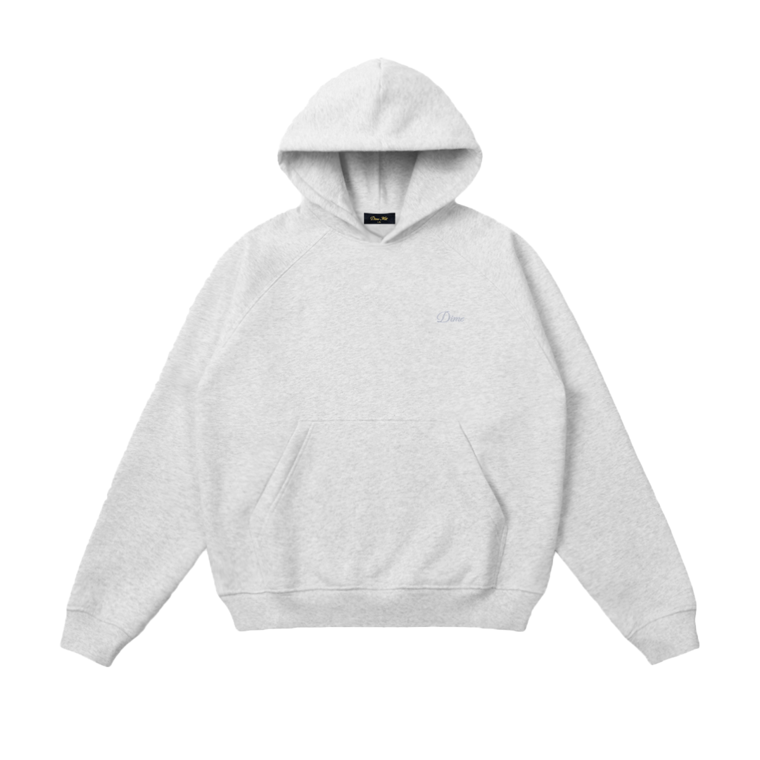CURSIVE SMALL LOGO HOODIE / ASH