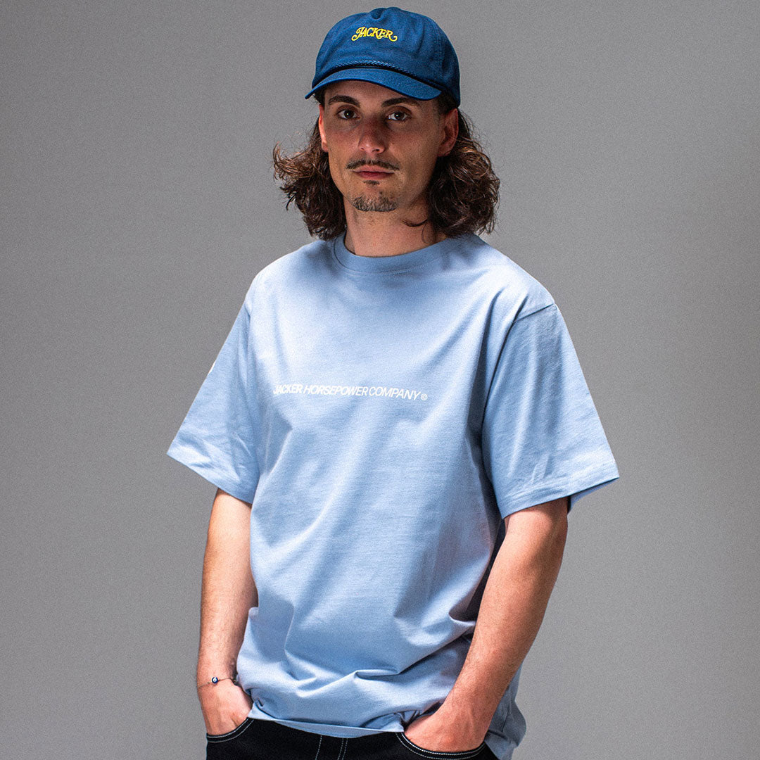 JACKER（ジャッカー）| HORSE POWER T-SHIRT / BLUE | スノーボード・スケートボードのTACTICS JAPAN