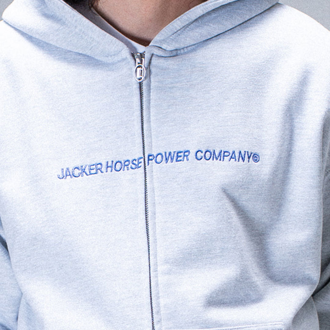 JACKER（ジャッカー）| HORSE POWER ZIP HOODIE / GREY | スノーボード・スケートボードのTACTICS JAPAN