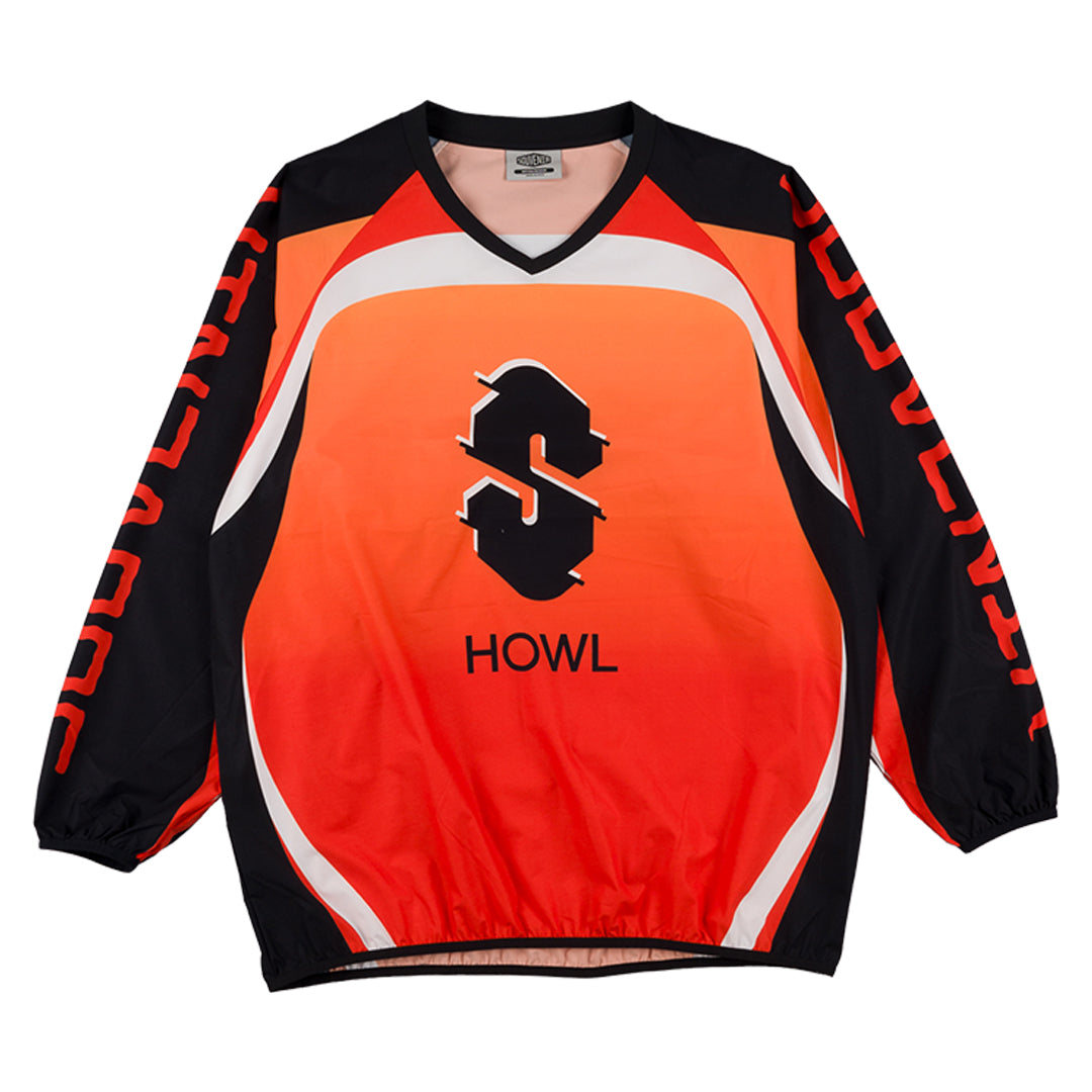 HOWL X SOUVENIR WINDPROOF STRETCH MOTO SHIRT / FIRE RED