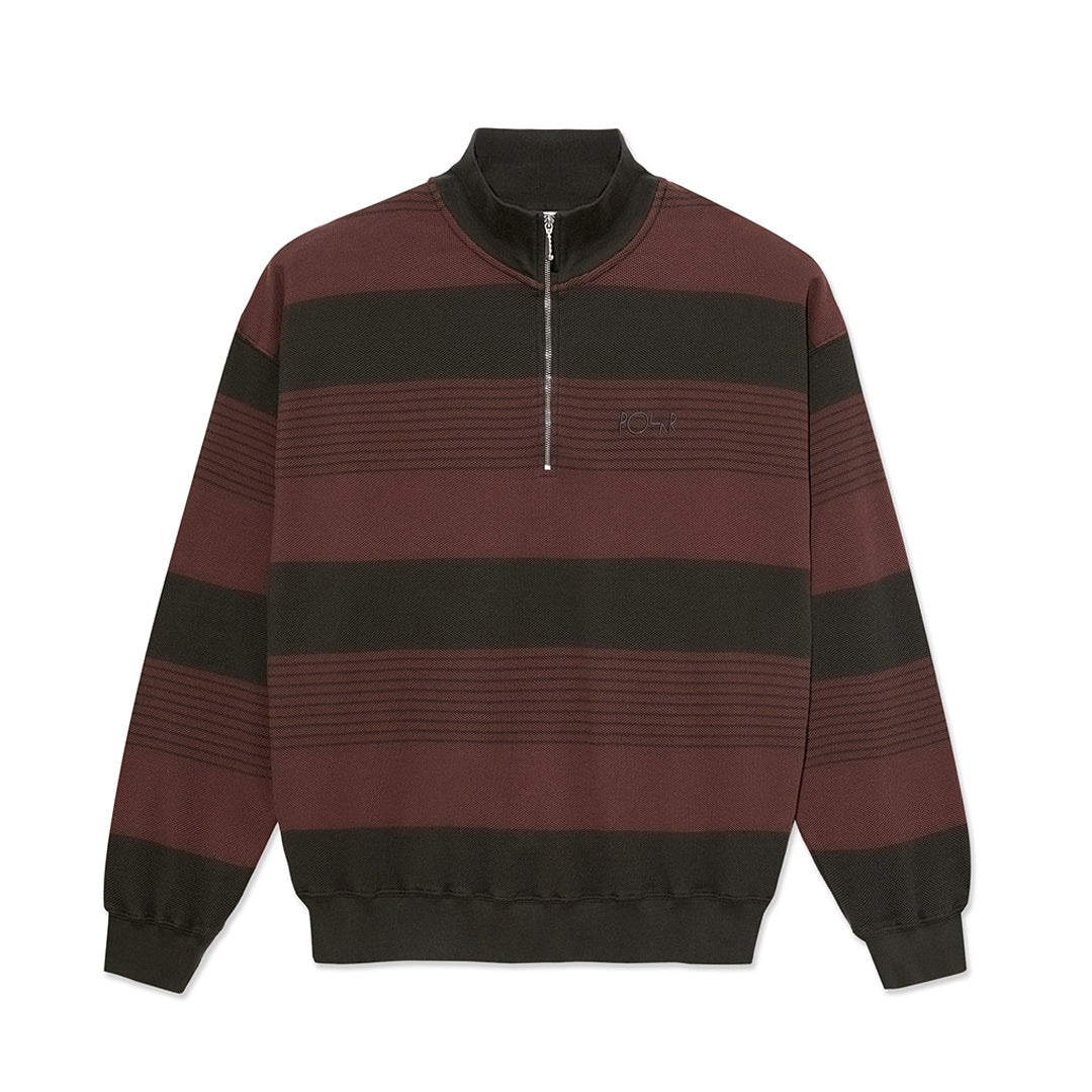 POLAR SKATE CO. （ポーラー スケート カンパニー）| PIQUE HALF ZIP LS SHIRT / DIRTY BLACK BROWNSTONE | スノーボード・スケートボードのTACTICS JAPAN