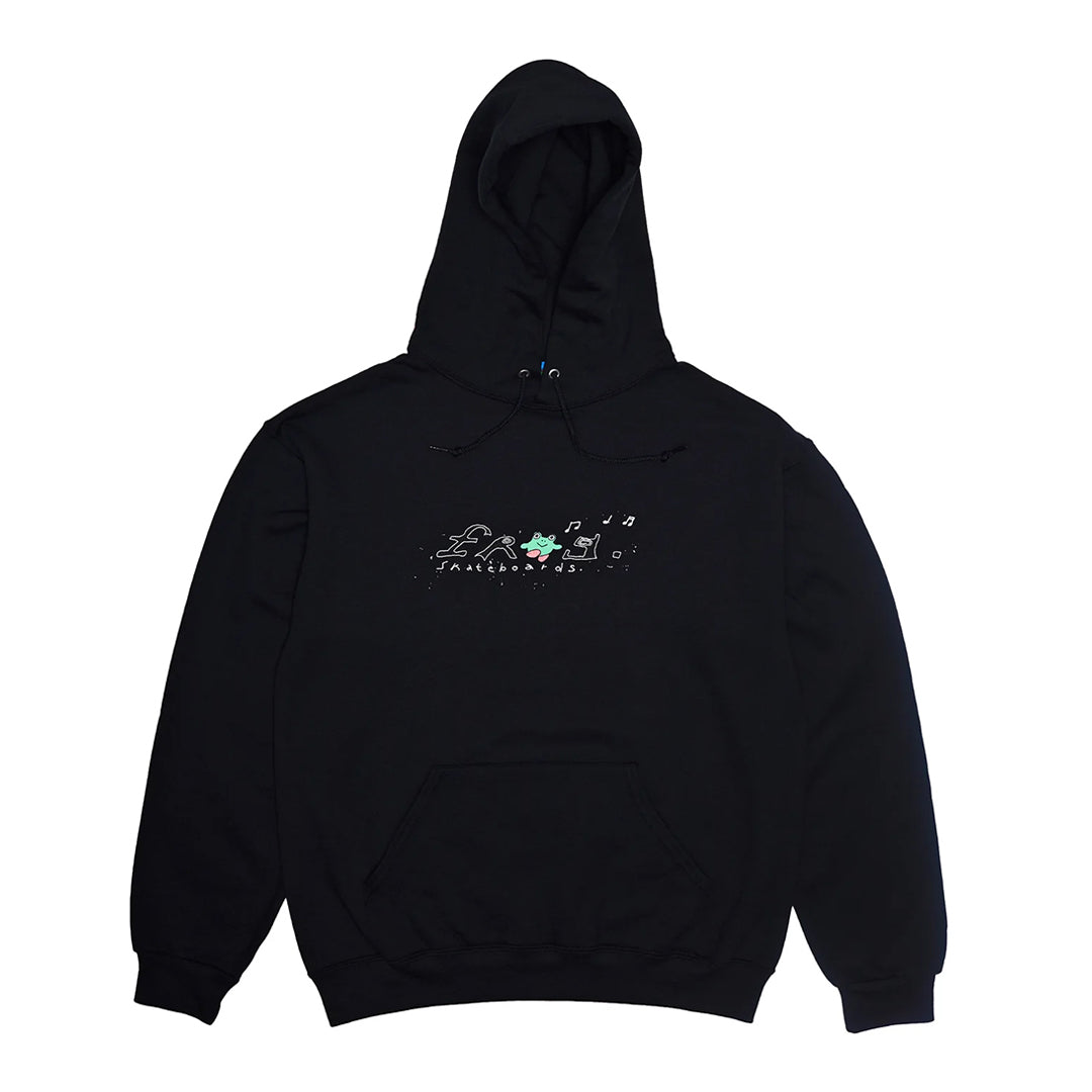 FROG SKATEBOARDS（フロッグ スケートボード）| HAPPY DIRTY FROG HOODIE / BLACK | スノーボード・スケートボードのTACTICS JAPAN